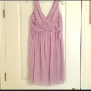 David’s Bridal Short Mesh Dress with Cowl Back